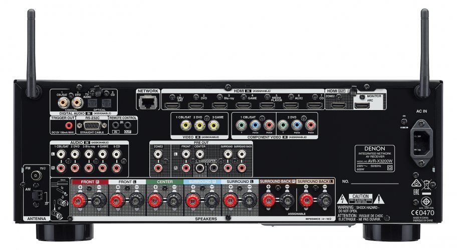 Задняя панель Denon AVR-X3200W